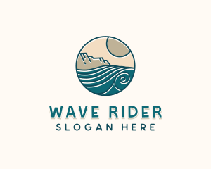 Beach Waves Surfing logo design