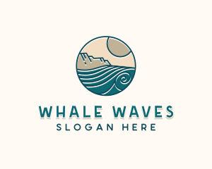 Beach Waves Surfing logo design