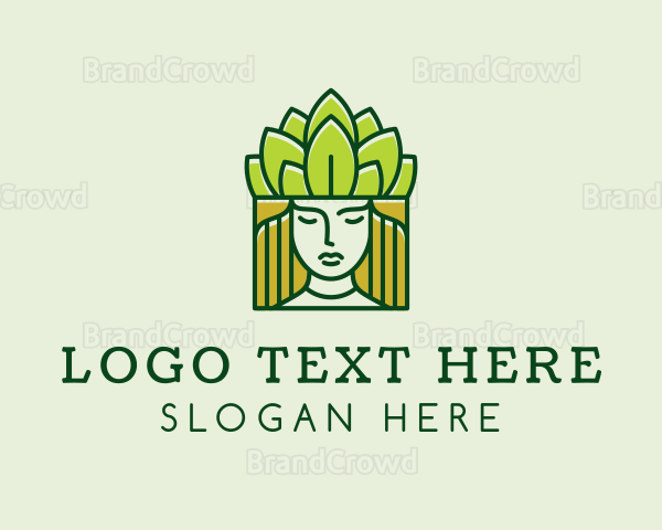 Leaf Crown Goddess Logo