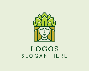 Kingdom - Leaf Crown Goddess logo design