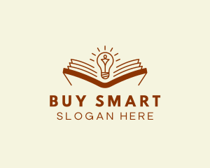 Bulb Book Reading logo design