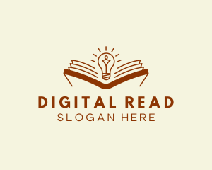 Ebook - Bulb Book Reading logo design