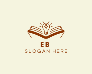 Education - Bulb Book Reading logo design