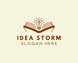 Bulb Book Reading logo design