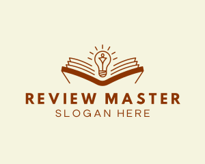 Review - Bulb Book Reading logo design