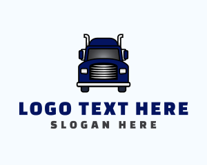Truckload - Blue Transportation Truck logo design