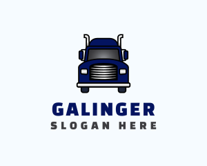 Blue Transportation Truck Logo