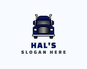 Blue Transportation Truck Logo