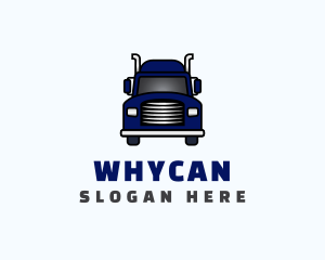 Blue Transportation Truck Logo