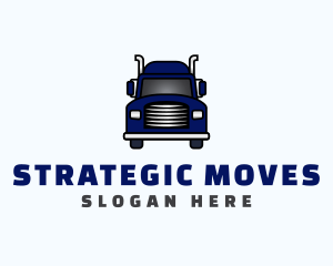 Blue Transportation Truck logo design