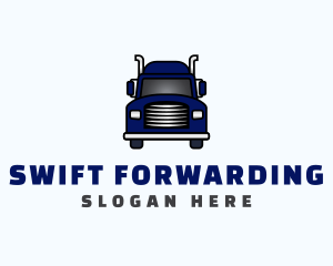 Blue Transportation Truck logo design