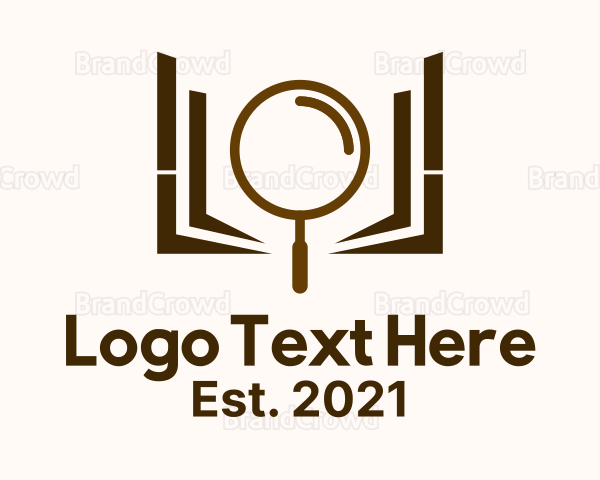 Minimalist Search Book Logo