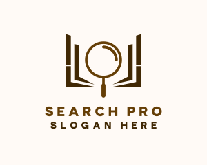 Minimalist Search Book logo design