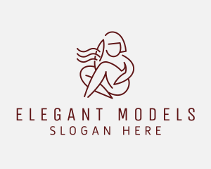 Modeling - Naked Woman Model logo design
