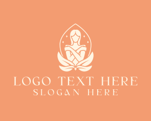 Waxing - Floral Nude Woman Beauty logo design