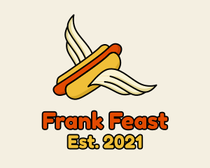 Frankfurter - Hot Dog Sandwich Wings logo design