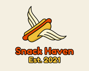 Hot Dog Sandwich Wings logo design