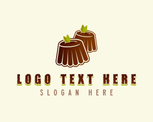 Pudding - Chocolate Pudding Dessert logo design