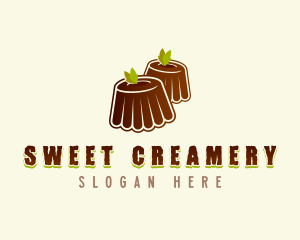 Chocolate Pudding Dessert logo design