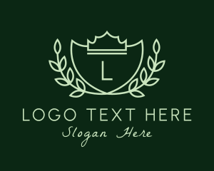 Minimalist - Wreath Shield Letter logo design