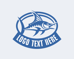 Marina - Fishing Marlin Fishery logo design