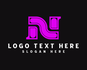 Geometric - Modern Neon Technology Letter N logo design
