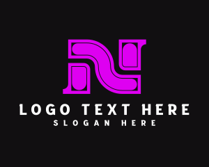 Neon - Modern Neon Technology Letter N logo design