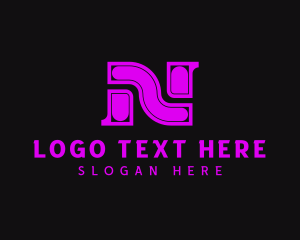 Firm - Neon Technology Letter N logo design