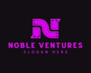 Neon Technology Letter N logo design