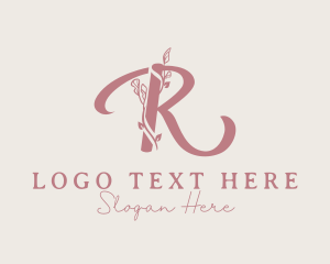 Beauty - Floral Calligraphy Letter R logo design