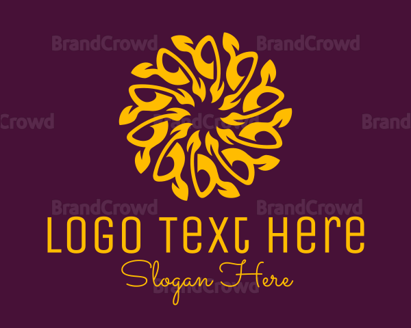 Orange Mandala Sunflower Logo