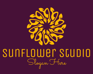 Sunflower - Orange Mandala Sunflower logo design