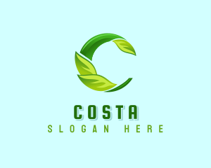 Garden Leaf Letter C logo design