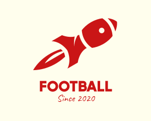 Red Football Rocket logo design