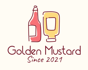 Mustard - Ketchup Mustard Bottle logo design