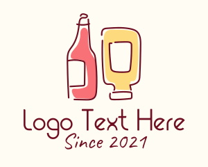 Grocery - Ketchup Mustard Bottle logo design
