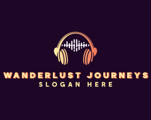 Playlist - Soundwave DJ Headset logo design