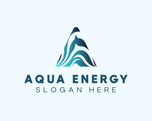 Hydropower - Water Wave Letter A logo design