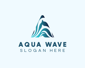 Water Wave Letter A logo design