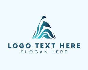Water - Water Wave Letter A logo design