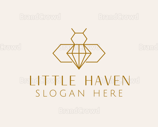 Minimalist Diamond Bee Logo