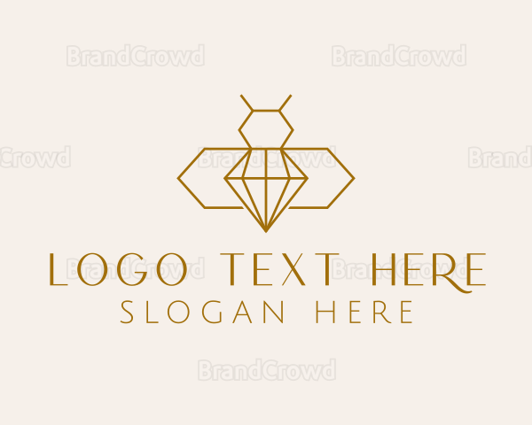 Minimalist Diamond Bee Logo