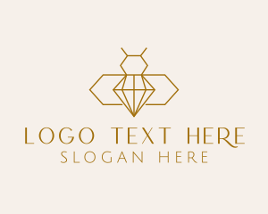 Gem Stone - Minimalist Diamond Bee logo design