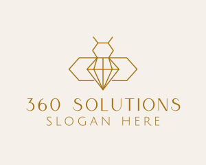 Minimalist Diamond Bee  logo design