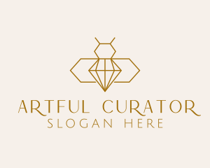 Minimalist Diamond Bee  logo design