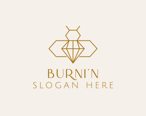 Minimalist Diamond Bee  logo design