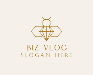 Minimalist Diamond Bee  logo design