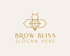 Minimalist Diamond Bee  logo design