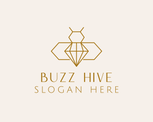 Minimalist Diamond Bee  logo design