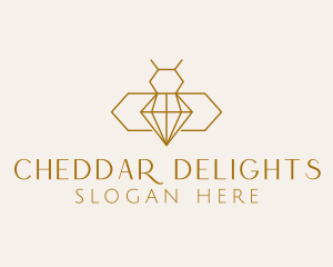 Minimalist Diamond Bee  logo design